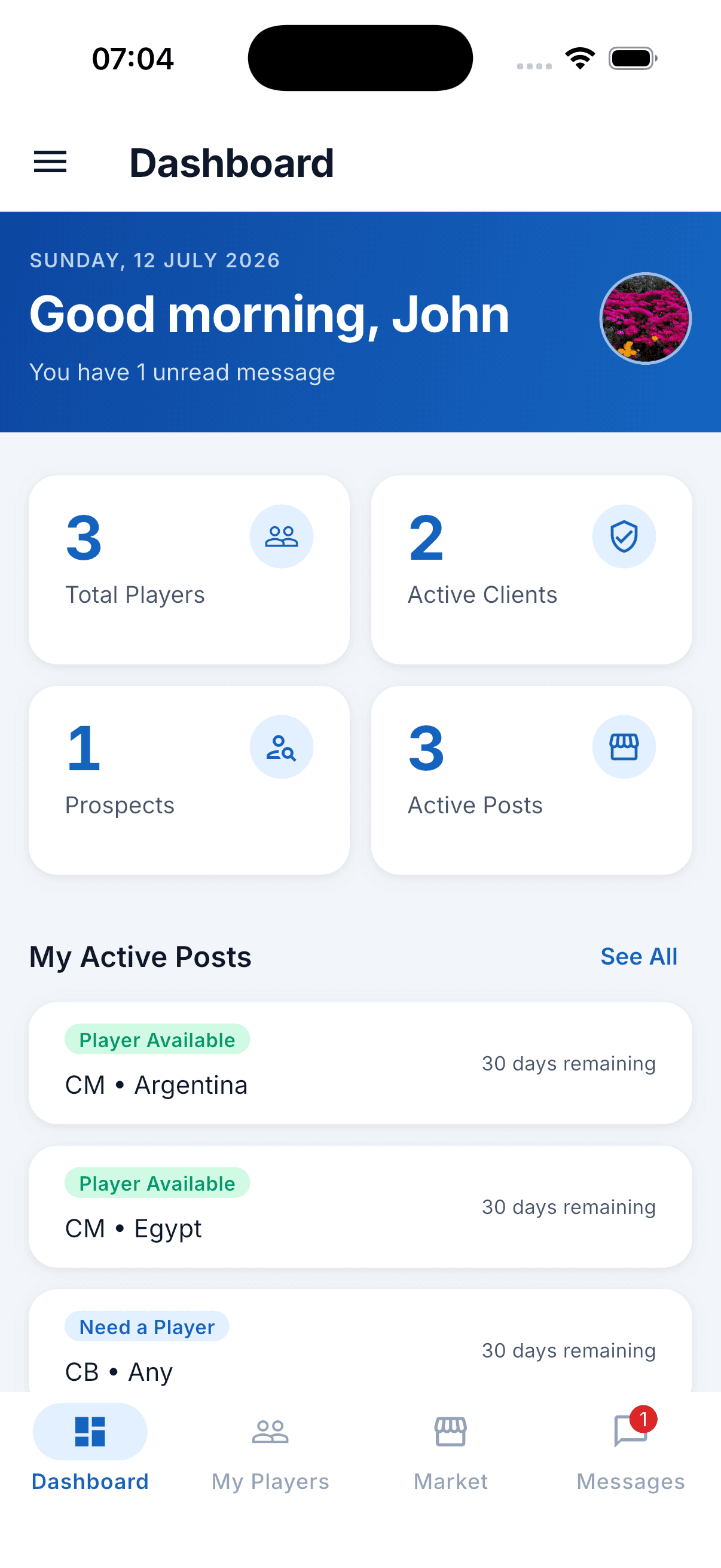 FBAM Dashboard — contract expiry alerts and quick stats